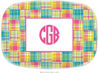 Boatman Geller - Personalized Melamine Platters (Madras Patch Bright)