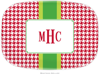 Boatman Geller - Personalized Melamine Platters (Alex Houndstooth Red)