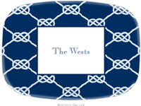 Boatman Geller - Personalized Melamine Platters (Nautical Knot Navy)