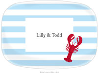 Boatman Geller - Personalized Melamine Platters (Stripe Lobster)