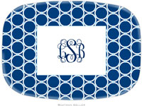 Boatman Geller - Personalized Melamine Platters (Bamboo Rings Navy)