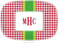 Boatman Geller - Personalized Melamine Platters (Alex Houndstooth Red)