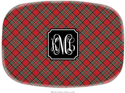 Boatman Geller - Personalized Melamine Platters (Plaid Red Preset - Holiday)