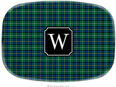 Boatman Geller - Personalized Melamine Platters (Black Watch Plaid Preset - Holiday)