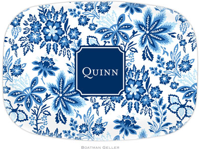 Boatman Geller - Personalized Melamine Platters (Classic Floral Blue Preset)