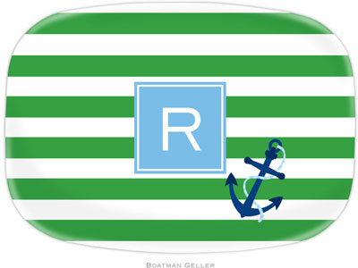 Boatman Geller - Personalized Melamine Platters (Stripe Anchor Preset) Boatman Geller - Personalized Melamine Platters (Stripe Anchor Preset)