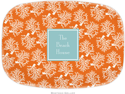 Boatman Geller - Personalized Melamine Platters (Coral Repeat Preset)