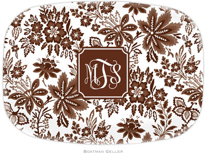 Boatman Geller - Personalized Melamine Platters (Classic Floral Brown Preset) Boatman Geller - Personalized Melamine Platters (Classic Floral Brown Preset)
