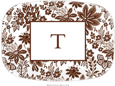 Boatman Geller - Personalized Melamine Platters (Classic Floral Brown)