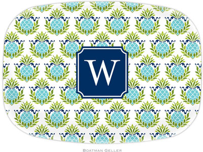 Boatman Geller - Personalized Melamine Platters (Pineapple Repeat Teal Preset) Boatman Geller - Personalized Melamine Platters (Pineapple Repeat Teal Preset)