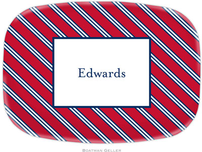 Boatman Geller - Personalized Melamine Platters (Repp Tie Red & Navy)