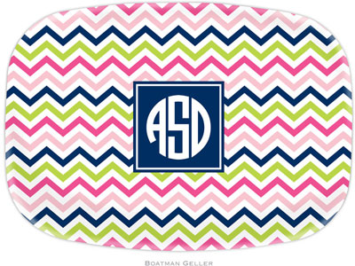 Boatman Geller - Personalized Melamine Platters (Chevron Pink Navy & Lime Preset) Boatman Geller - Personalized Melamine Platters (Chevron Pink Navy & Lime Preset)