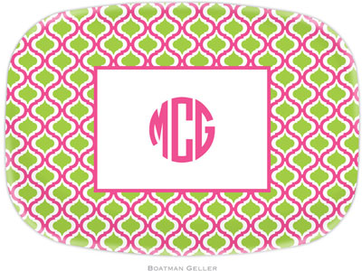 Boatman Geller - Personalized Melamine Platters (Kate Raspberry & Lime) Boatman Geller - Personalized Melamine Platters (Kate Raspberry & Lime)