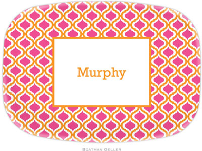 Boatman Geller - Personalized Melamine Platters (Kate Tangerine & Raspberry)