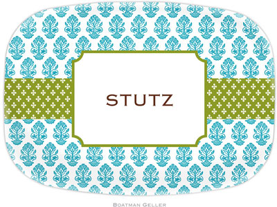 Boatman Geller - Personalized Melamine Platters (Beti Teal) Boatman Geller - Personalized Melamine Platters (Beti Teal)