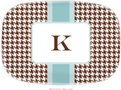 Boatman Geller - Personalized Melamine Platters (Alex Houndstooth Chocolate)