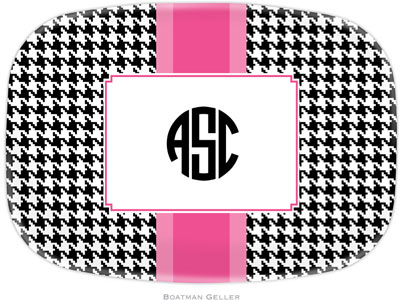 Boatman Geller - Personalized Melamine Platters (Alex Houndstooth Black)