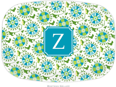 Boatman Geller - Personalized Melamine Platters (Suzani Teal Preset) Boatman Geller - Personalized Melamine Platters (Suzani Teal Preset)