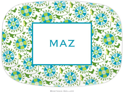 Boatman Geller - Personalized Melamine Platters (Suzani Teal) Boatman Geller - Personalized Melamine Platters (Suzani Teal)