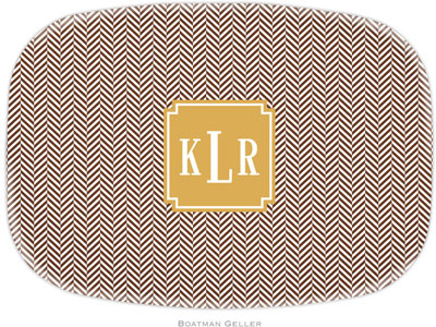 Boatman Geller - Personalized Melamine Platters (Herringbone Chocolate Preset) Boatman Geller - Personalized Melamine Platters (Herringbone Chocolate Preset)