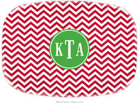 Boatman Geller - Personalized Melamine Platters (Chevron Red Preset - Holiday)