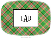 Boatman Geller - Personalized Melamine Platters (Preppy Plaid - Holiday)