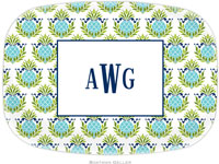 Boatman Geller - Personalized Melamine Platters (Pineapple Repeat Teal)