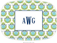 Boatman Geller - Personalized Melamine Platters (Pineapple Repeat Teal)