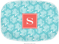 Boatman Geller - Personalized Melamine Platters (Coral Repeat Teal Preset)