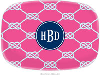 Boatman Geller - Personalized Melamine Platters (Nautical Knot Raspberry Preset)