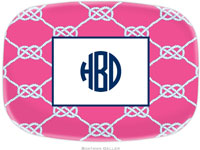 Boatman Geller - Personalized Melamine Platters (Nautical Knot Raspberry)