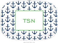 Boatman Geller - Personalized Melamine Platters (Anchors Navy)