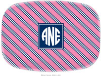 Boatman Geller - Personalized Melamine Platters (Repp Tie Pink & Navy Preset)