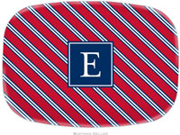 Boatman Geller - Personalized Melamine Platters (Repp Tie Red & Navy Preset)