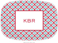 Boatman Geller - Personalized Melamine Platters (Kate Red & Teal)