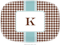 Boatman Geller - Personalized Melamine Platters (Alex Houndstooth Chocolate)