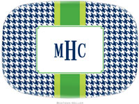 Boatman Geller - Personalized Melamine Platters (Alex Houndstooth Navy)