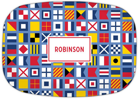 Boatman Geller - Personalized Melamine Platters (Nautical Flags) Boatman Geller - Personalized Melamine Platters (Nautical Flags)