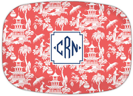 Boatman Geller - Personalized Melamine Platters (Pagoda Garden Coral)