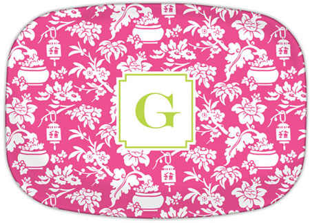 Boatman Geller - Personalized Melamine Platters (Anna Floral Raspberry) Boatman Geller - Personalized Melamine Platters (Anna Floral Raspberry)