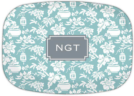 Boatman Geller - Personalized Melamine Platters (Anna Floral Slate)