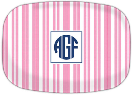 Boatman Geller - Personalized Melamine Platters (Vineyard Stripe Raspberry) Boatman Geller - Personalized Melamine Platters (Vineyard Stripe Raspberry)