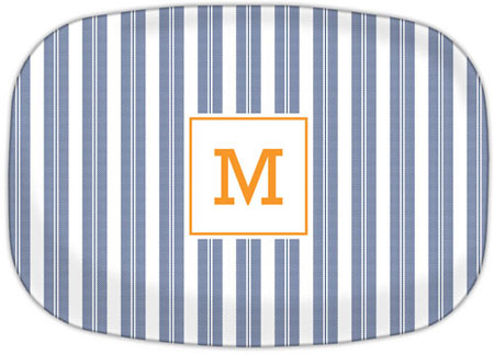 Boatman Geller - Personalized Melamine Platters (Vineyard Stripe Navy)