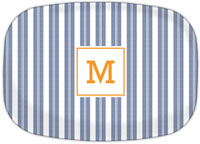 Boatman Geller - Personalized Melamine Platters (Vineyard Stripe Navy)