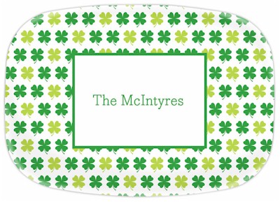 Boatman Geller - Personalized Melamine Platters (Shamrocks - St. Patrick's Day)