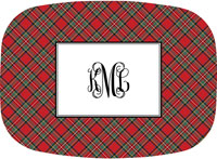 Boatman Geller - Personalized Melamine Platters (Plaid Red)