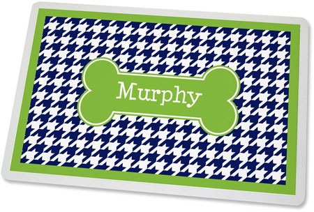 Kelly Hughes Designs - Pet Mats (Navy Houndstooth)