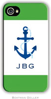 Boatman Geller Hard Phone Cases - Anchor Green Border