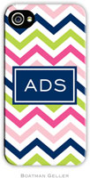 Boatman Geller Hard Phone Cases - Chevron Pink, Navy & Lime (BACKORDERED)