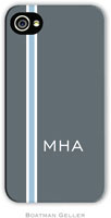 Boatman Geller Hard Phone Cases - Racing Stripe Charcoal & Light Blue (BACKORDERED)